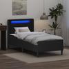 Bed Frame with Mattress Black 90 x 190 cm Faux Leather