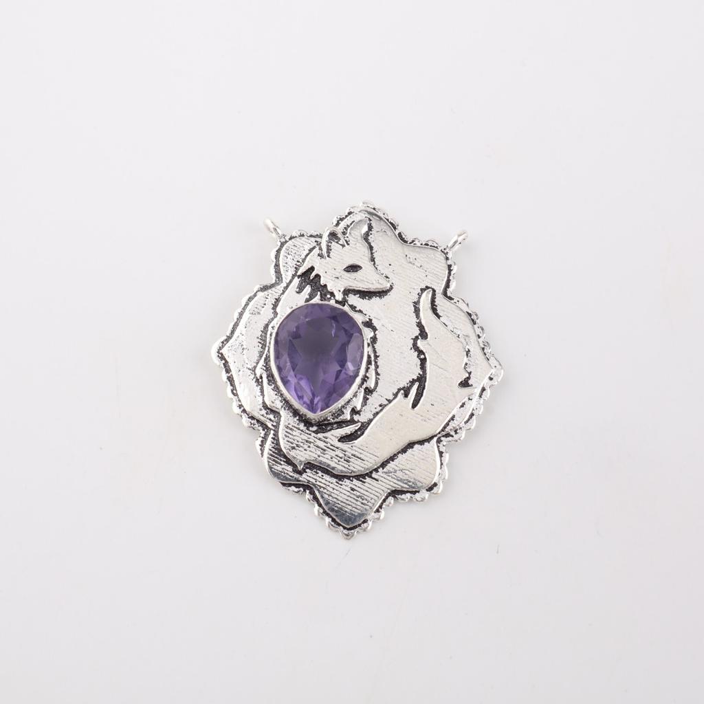 Rare Iolite Gemstone 925 Sterling Silver Jewelry Pendant 1.29" For Birthday Gift CP-32-12