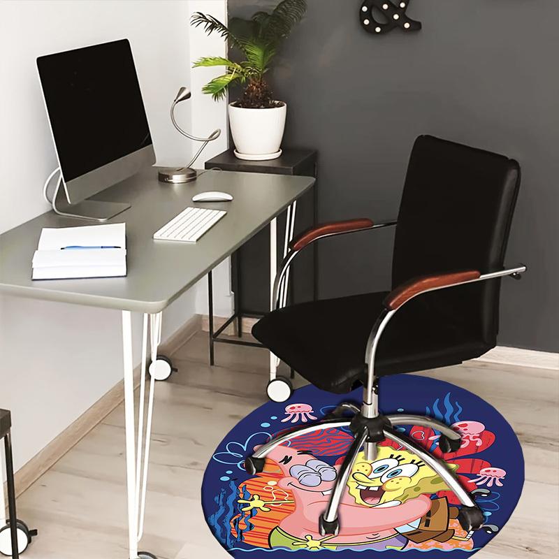 

1pc SpongeBob and Patrick underwater adventure Round carpet, Made of Polyester,Perfect for Decorating Office Chairs, Living Rooms,fplt157 80cm by 80cm