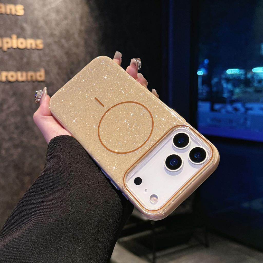 Starry Sky Flash Powder Magnetic Suction IPhone17PROMAX Phone Case Apple 16 Advanced Sense Anti Fall Protection Case 15