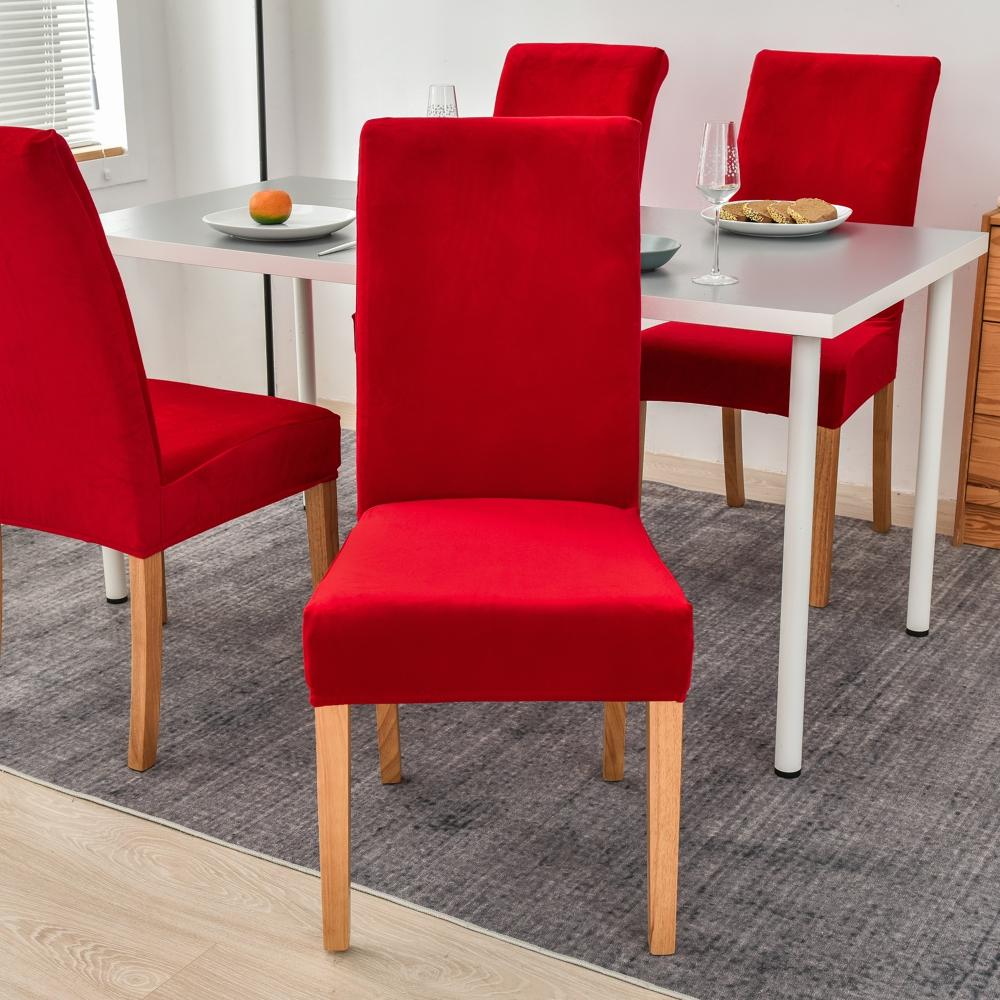 Velvet Plush Stretch Chair Slipcover Elastic Spandex Chair Cover for Dining Room Kitchen Wedding Banquet Hotel Housse De Chaise