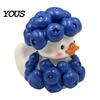 Miniature Resin Figure Gift Blueberry Duck Ornament, Cute Cartoon Figurine, Creative Aesthetic Room Decor Accessories Animal Statue for Home