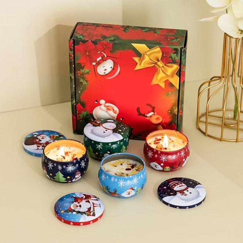 Christmas Soys Wax Candle Home Decoration For Festival Parties 30Hrs Fragrant Burn Aromatherapies Candle