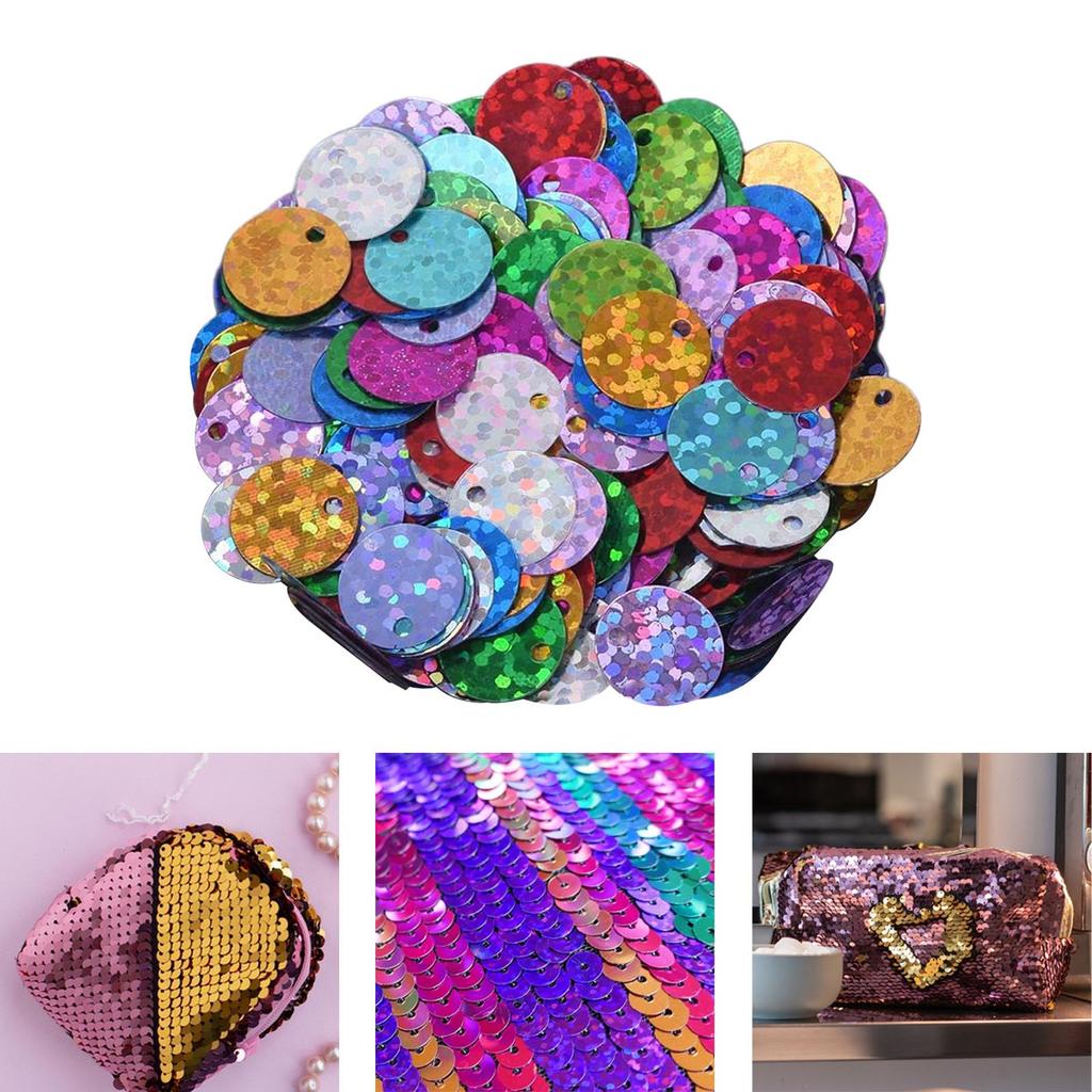 300Pcs 10mm Flat Round Loose Sequins Art Crafts DIY Garment Spangles