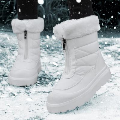 Schneestiefel Plüsch Warme Stiefeletten für Damen Winterschuhe Baumwollstiefel Damen Weibliche Winterschuhe Stiefeletten