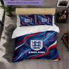 England Football Pattern 3 Pieces Bedding Set Soft Microfiber Duvet Cover with Pillow Cases for Bedroom