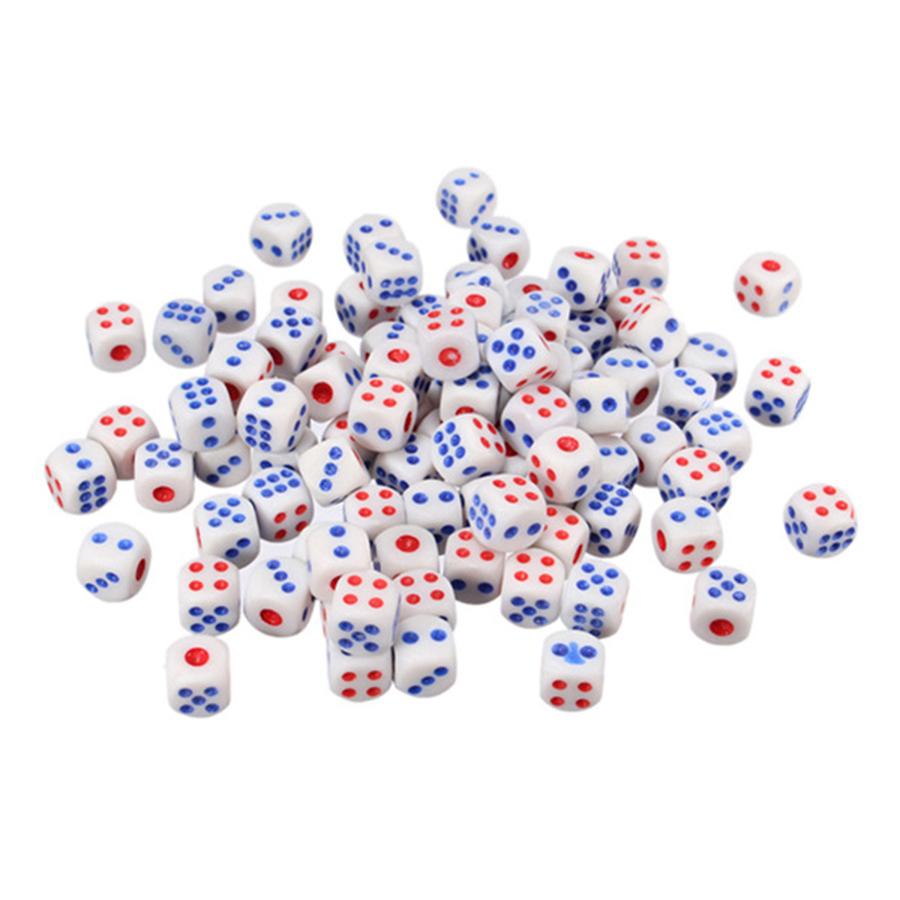 20pcs 12mm Color Point White Dice Classic Dice Game Equipment Accessories Party Game Scoring Props
