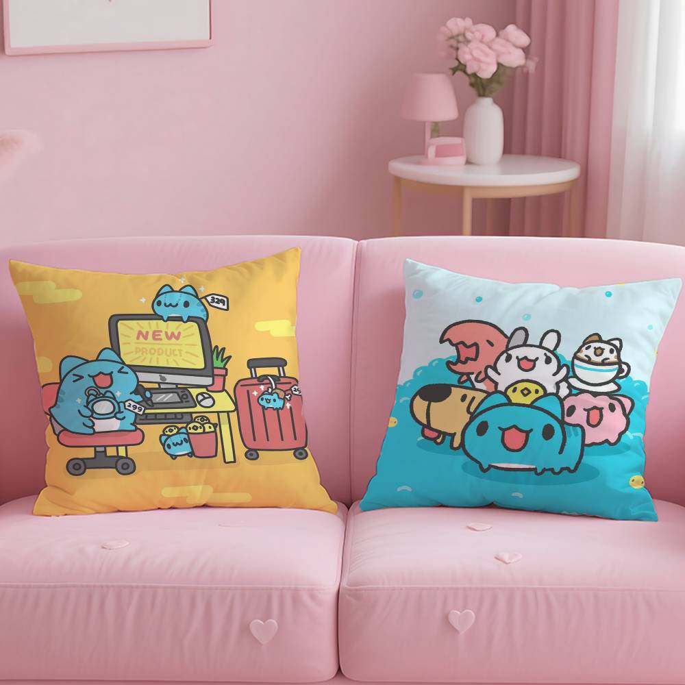 Anime B-Bugcat C-Capoo Pillow Case Pattern Printing Pillowcase Living Room Sofa Cushion Cover Bedroom Room Decor