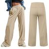 Women's Fashion Loose Solid Color With Pockets Elastic Waist Sports Casual Pants
