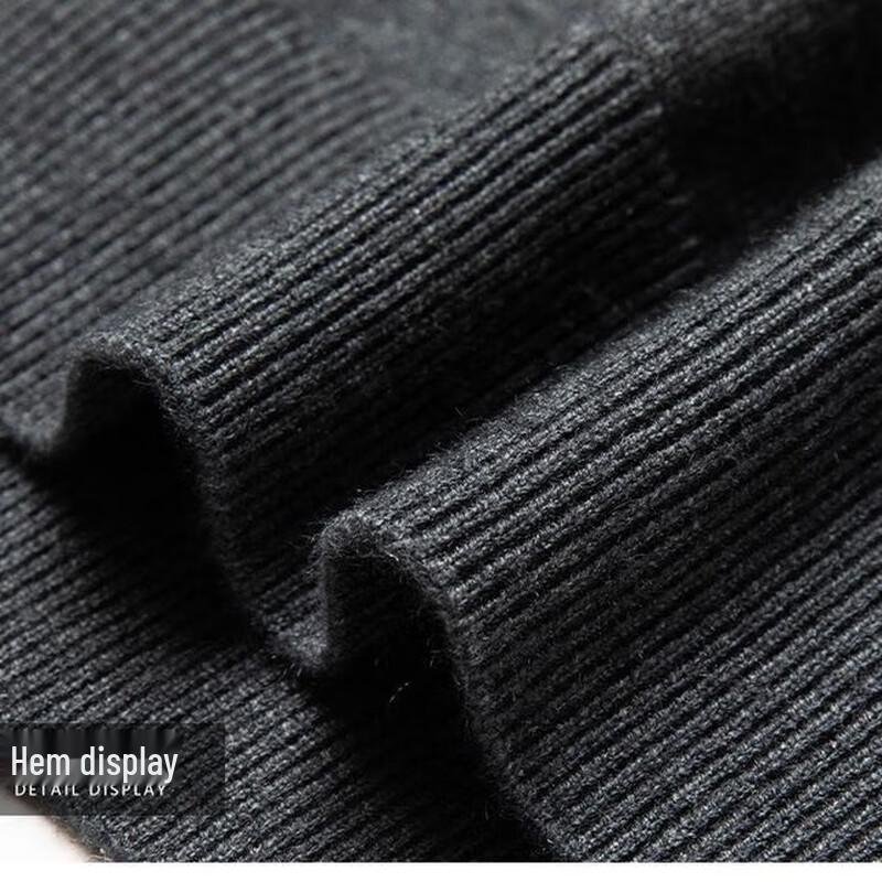 Hengyuanxiang Men's Thickened Polo Collar Long-Sleeve Knit T-Shirt