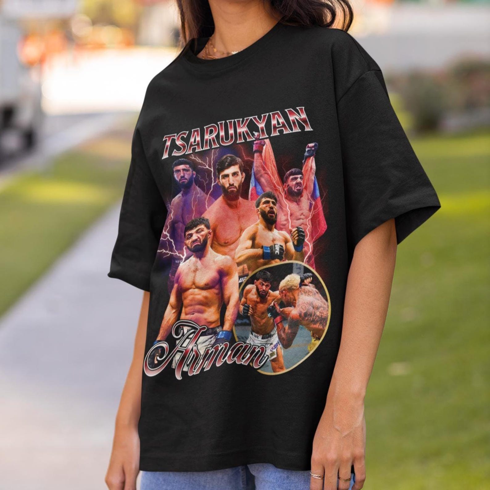Arman Tsarukyan UFC Shirt Retro 90s ufc Shirt Graphic Style T-Shirt fighter tshirt Vintage Oversized Sport Tee Retro MMA Bootleg Gift MMA L