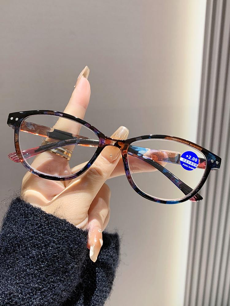 European & American Fashion Pattern Reading Glasses: Stylish Flower Jade Design, High-Definition Lens, Elegant PC Jelly Bag Included