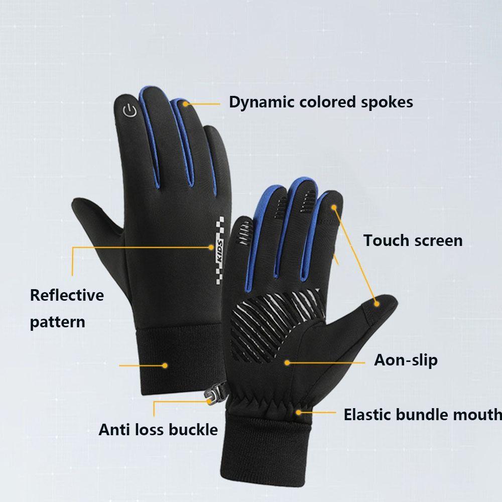 Non-slip Winter Children Bicycle Riding Gloves Full-finger Bicycle Sports Mittens Kids Gift