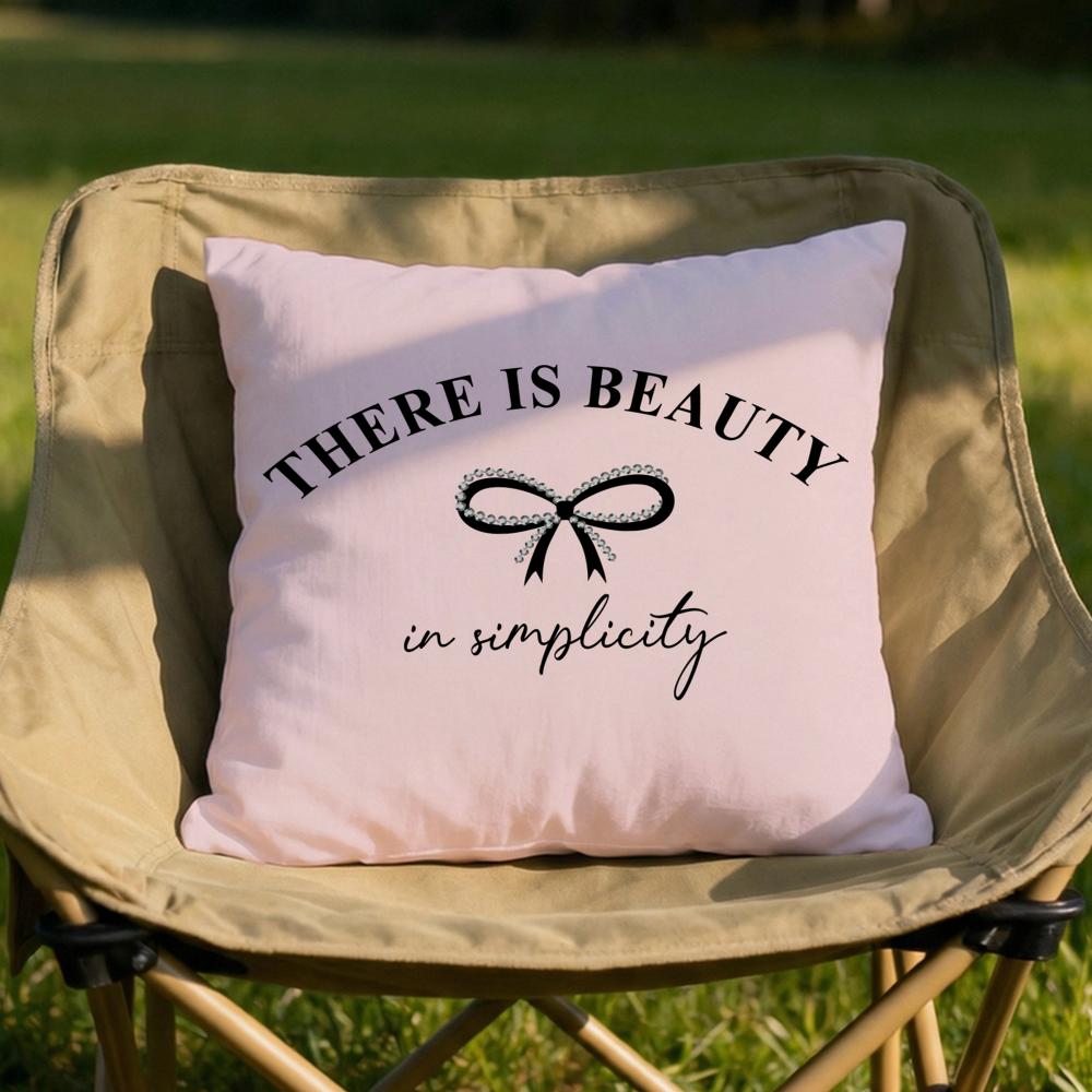 Korean Trendy Bow Cushion Cover Soft Reversible  Durable Pillow Cover  MultiScene Use for Home  Car Daily Comfort