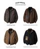 CO8000 Men's Versatile Lambswool Reversible Jacket with Patch Label, Casual Long Sleeve.