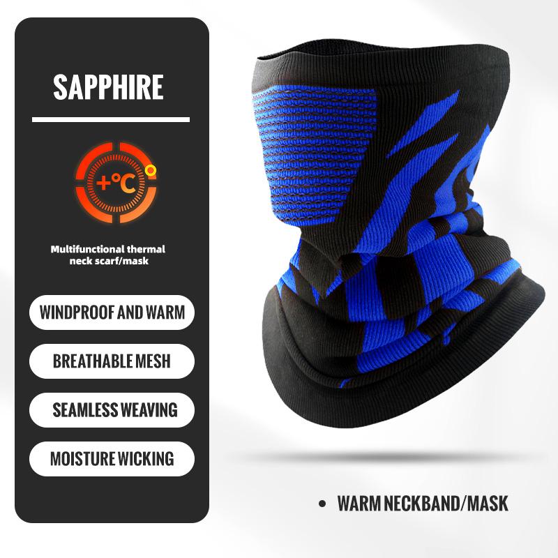 Winter Knitted Cycling Mask Windproof Breathable Thermal Outdoor Sport Running Mask Anti-Cold Sweat Absorb Neck Cover Tube Mask сапфировый