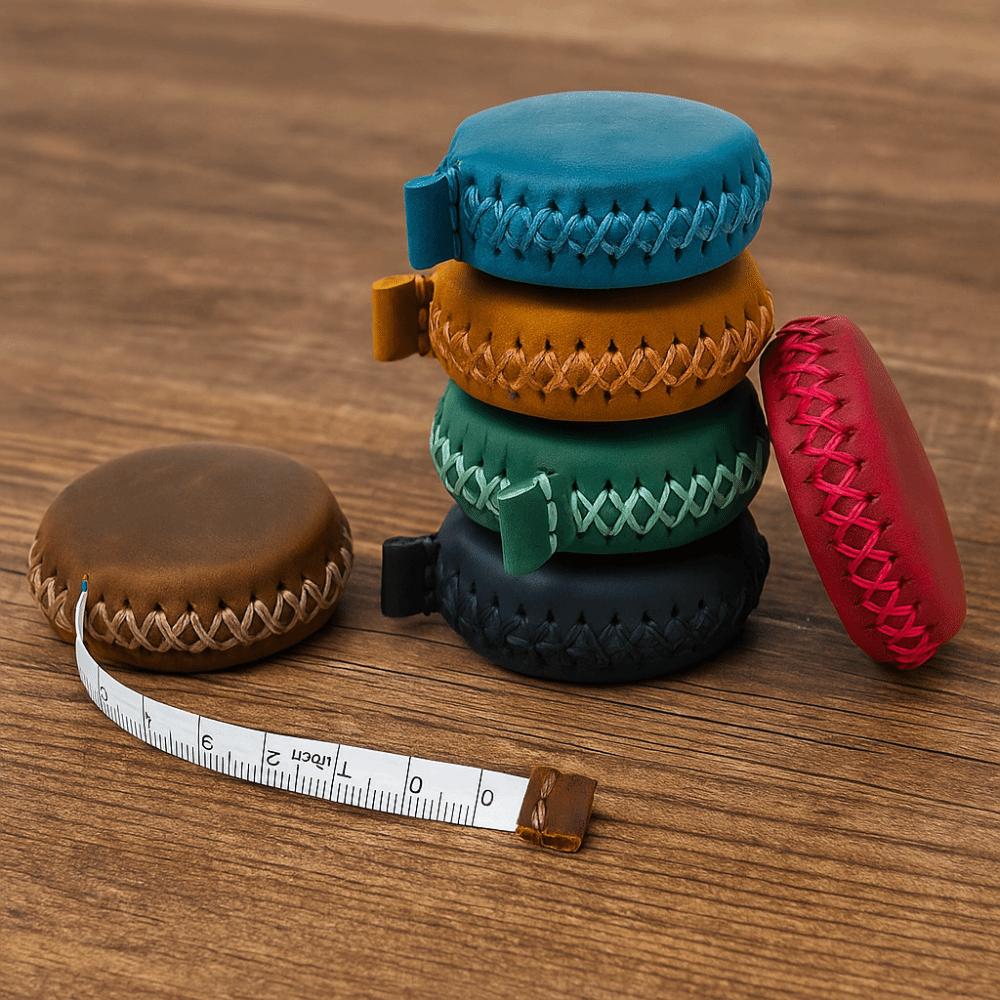 Vintage Leather Tape Measure Handmade RetractableTape Measure Measure Gauging Tool