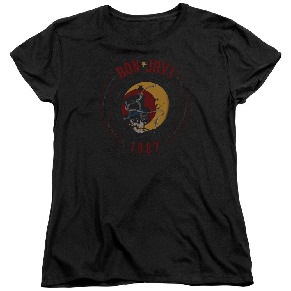 

26 Bon Jovi 1987 Womens T Shirt Licensed Rock N Roll Band Music Merch Black Unisex T-Shirt XXXXL