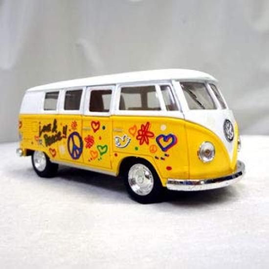 1962 Volkswagen Bus LOVE PEACE Red & 132 (Yellow)