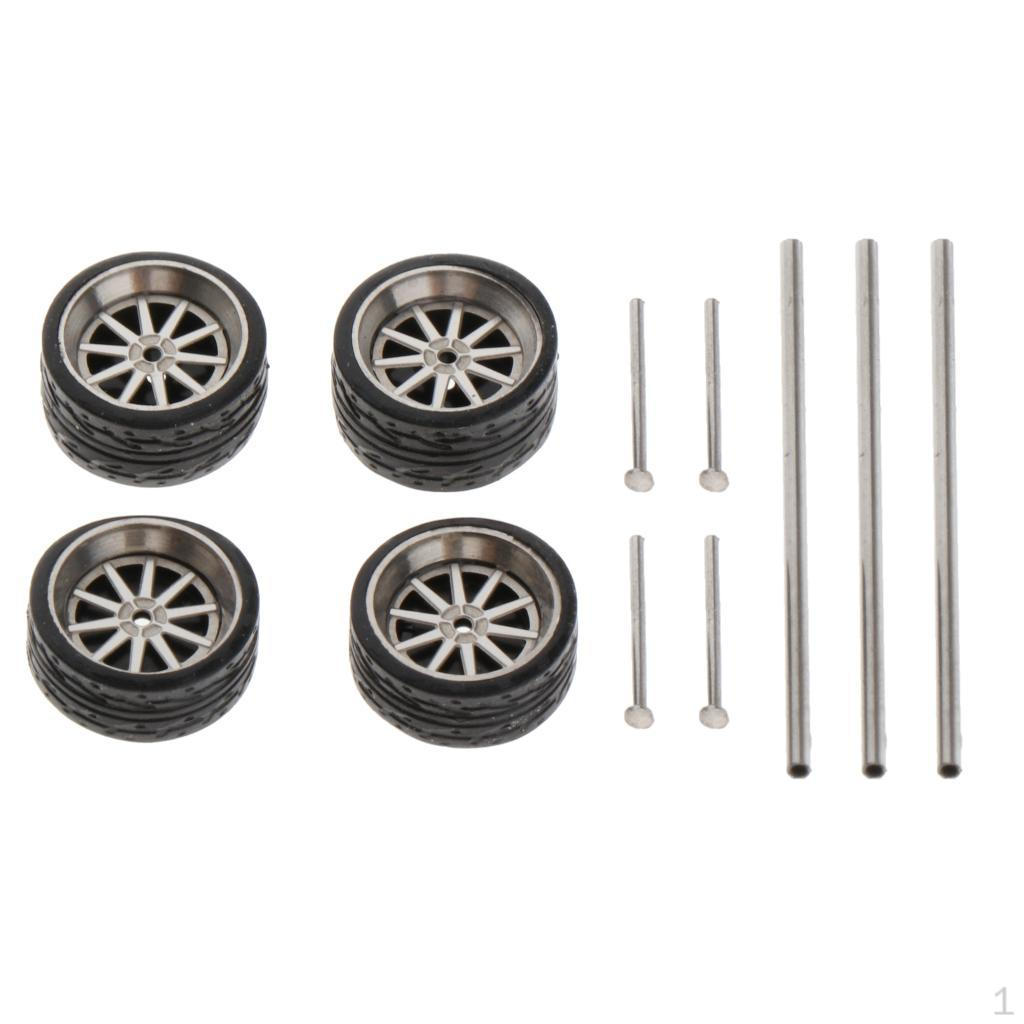 

(4 шт) Шини та колісні диски в масштабі 1/64 Комплект передніх і задніх 11-мм втулок для B5