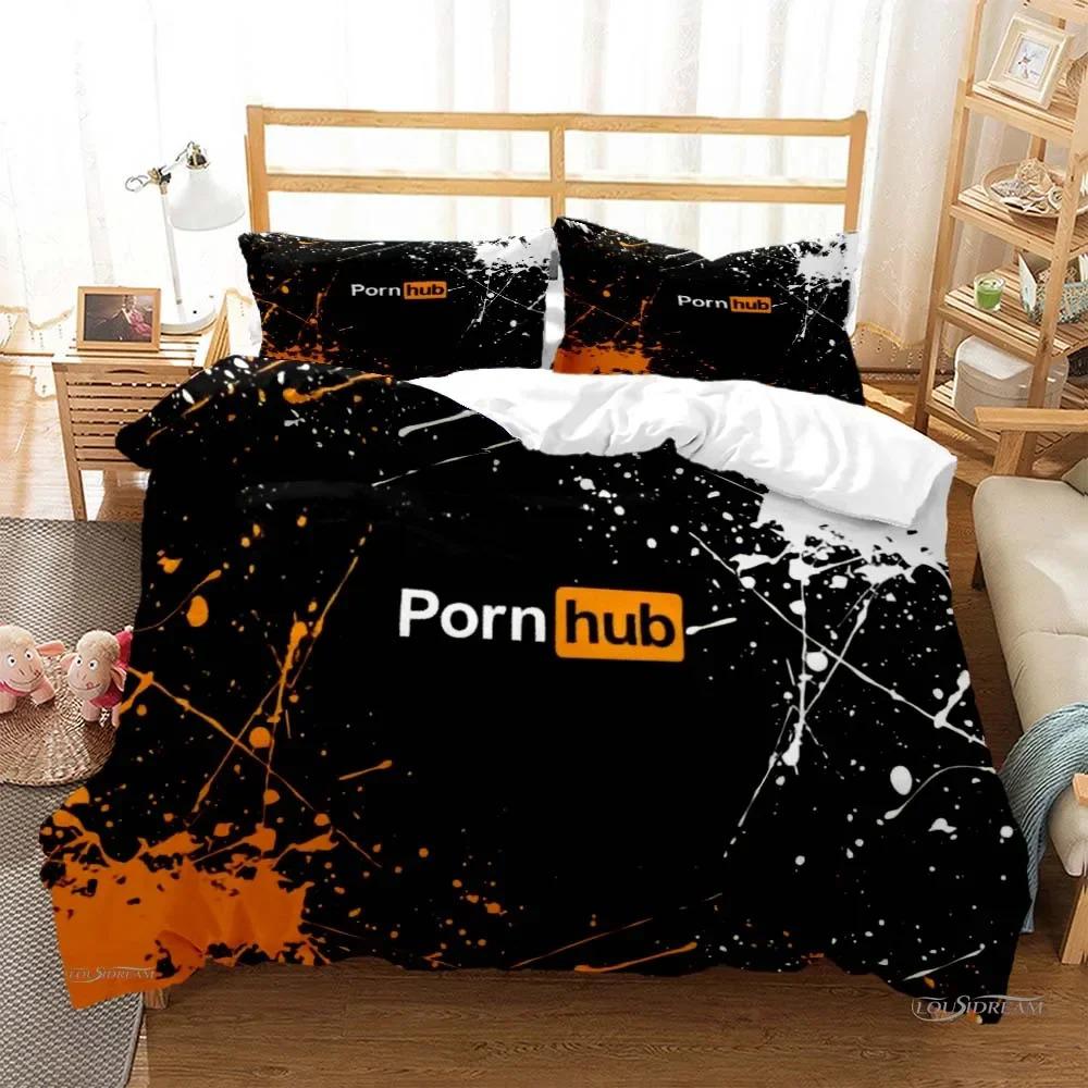 P-Porn H-hub Fashion Tread Σετ κρεβατιού Παπλωματοθήκη για όλες τις εποχές Μαλακή παπλωματοθήκη και μαξιλαροθήκη για εφήβους Μονόκλινο/Δίκλινο/Queen/King King