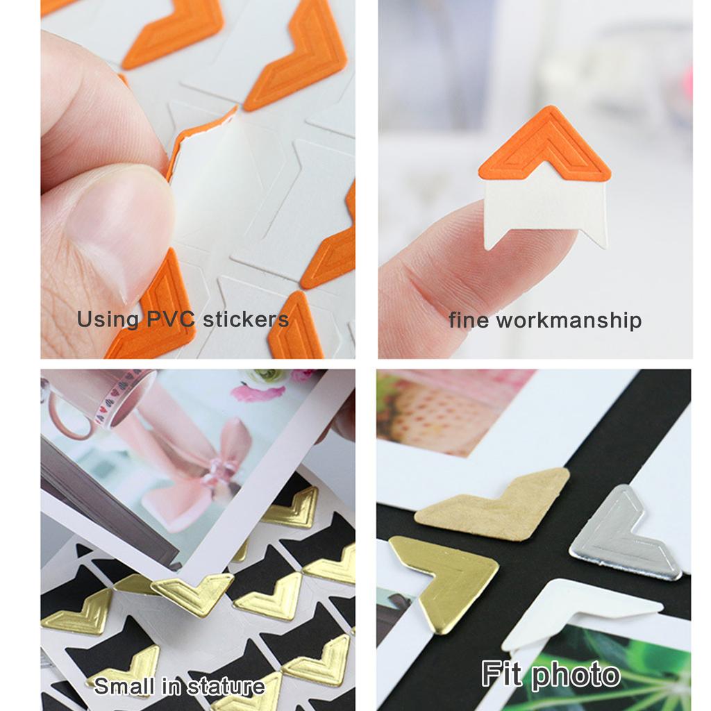 Easy Peel Photo Album Corners 12 Pack Decorative Paper Stickers for DIY Projects Multi Colored
