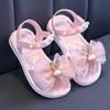 Summer Bow Beading Decoration Sandals For Girls Princess Style Children Slippers Non-slip Seabeach Flip Flops Home Kids Shoes
