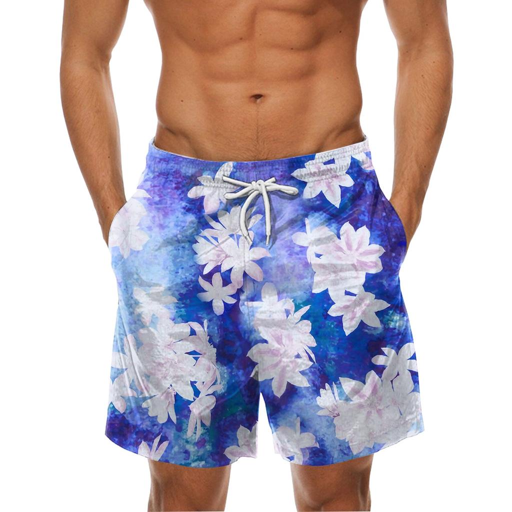 Men's Fashion Printed Strapped Hawaiian Beach Fit Sport Casual Shorts Pants