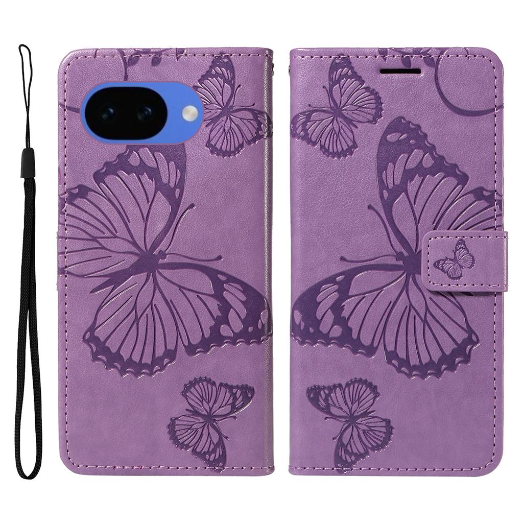 For Google Pixel 10a Wallet Case Floral Butterfly Imprinted Leather Phone Cover Stand