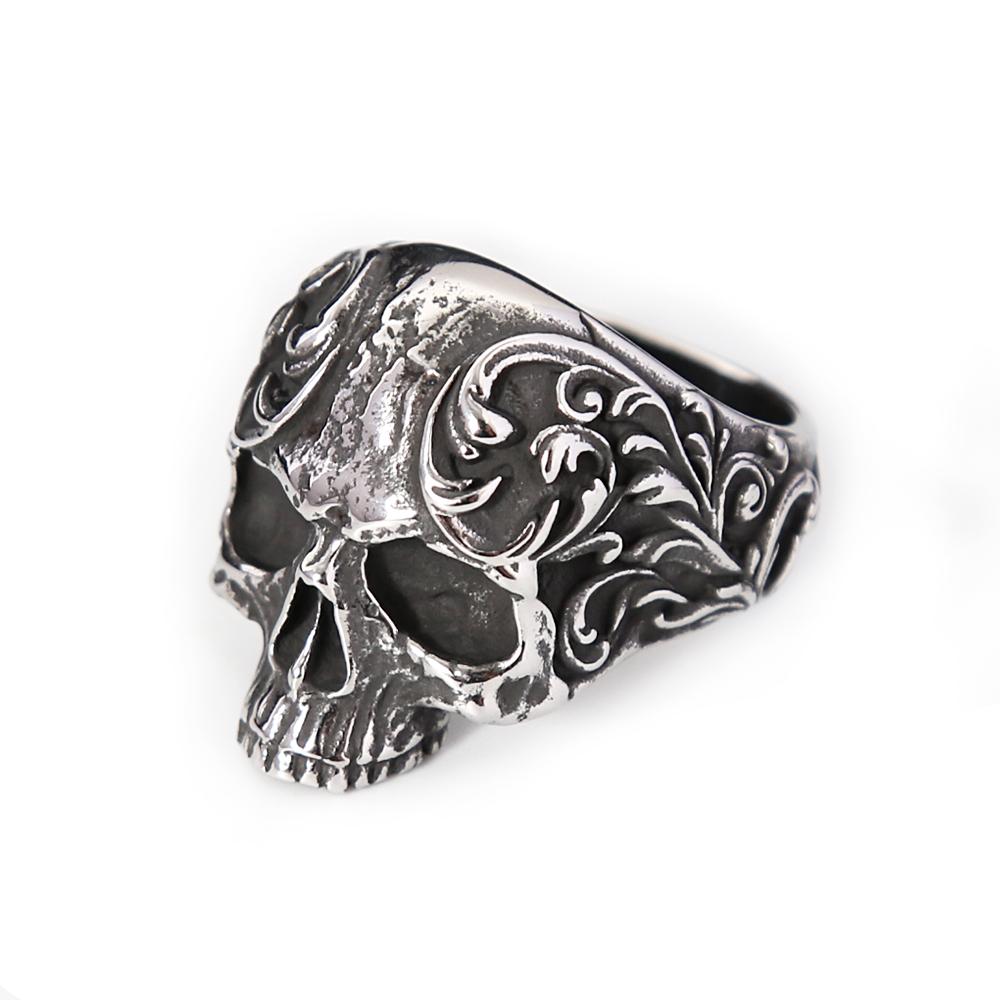 

Готическое Винтажное Кольцо Череп из Нержавеющей Стали 316L Для Мужчин Женщин Модное Панк Байкерское Резное Кольцо Амулет Ювелирные Изделия Подарки Дропшиппинг 7