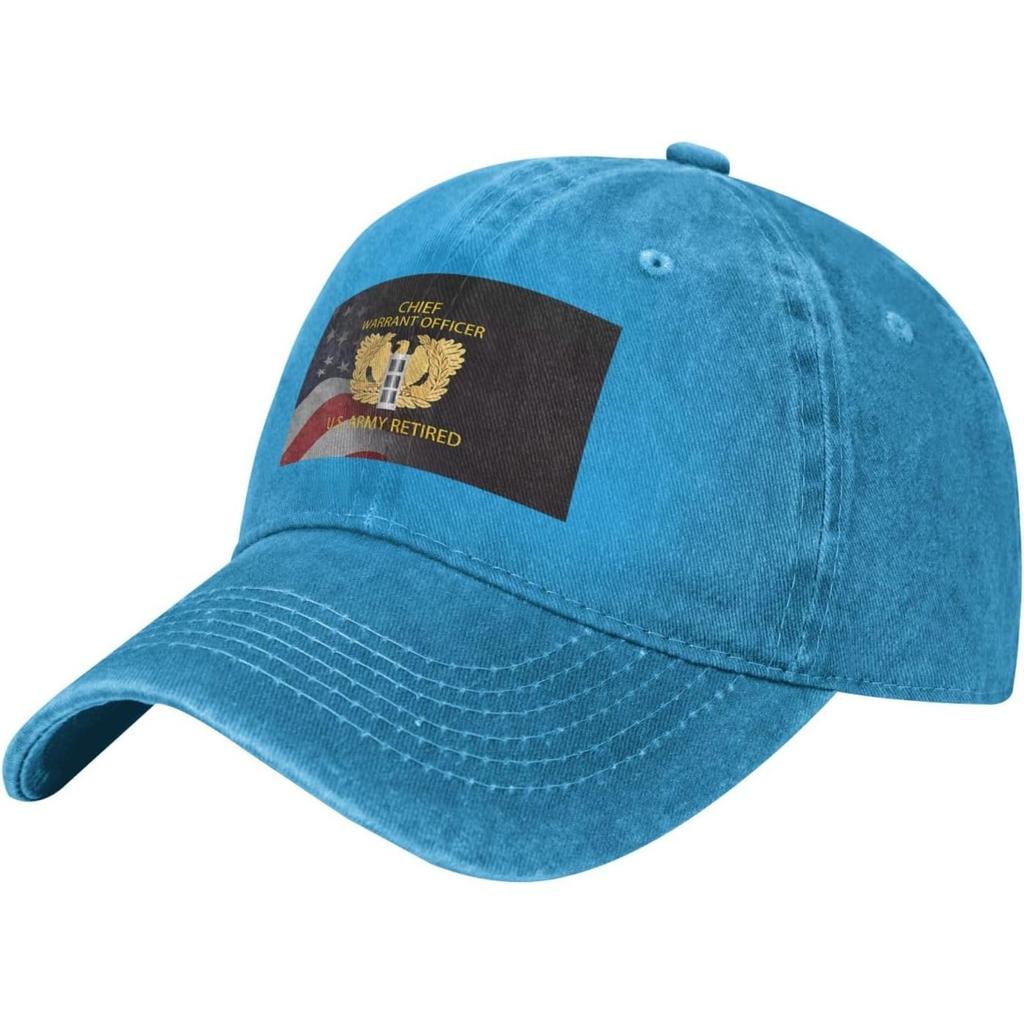 Retired Chief Warrant Officer Flag Washed Baseball Cap Adjustable Cotton Casual Dad Hat