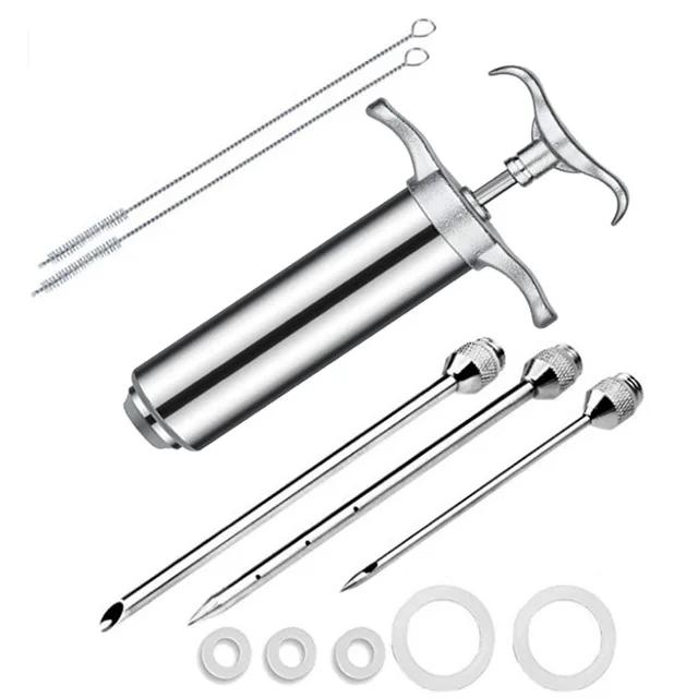 Hot Selling BBQ Meat Syringe Marinade Injector Turkey Chicken Flavor Syringe Kitchen Cooking Syinge Accessories