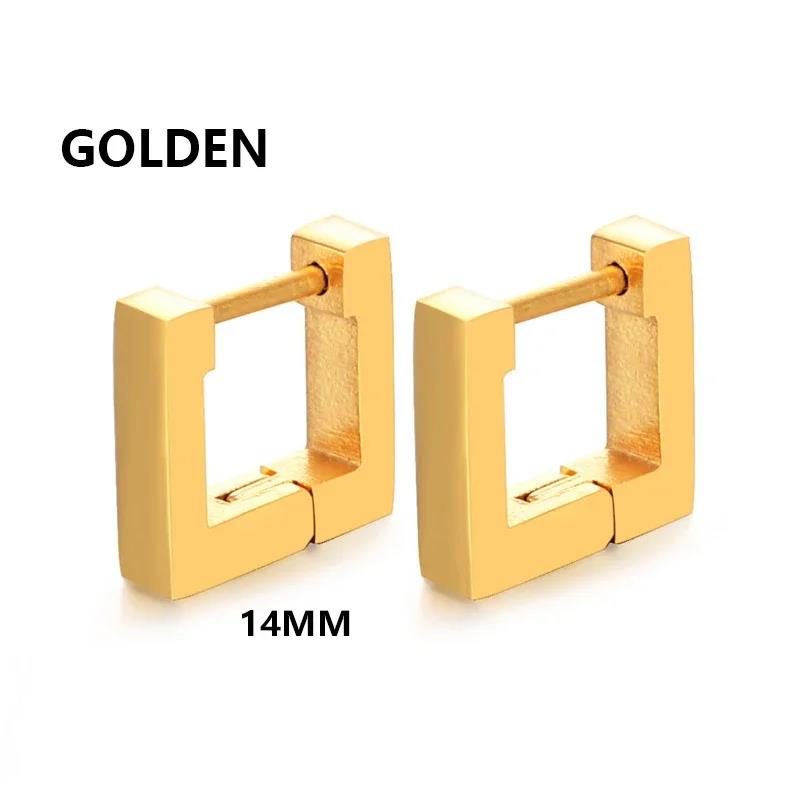 Fashion Geometric Stainless Steel Square Triangle Hoop Earrings Men Women Stainless Steel Punk Hiphop Piercing Jewelry