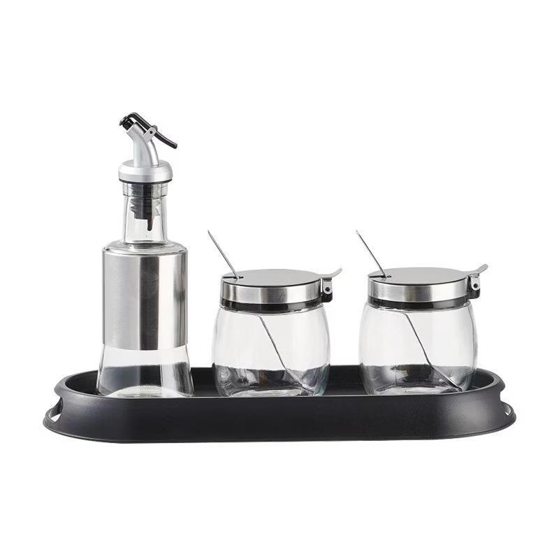 Chengshengyu 4-Piece Glass Spice Jar Set
