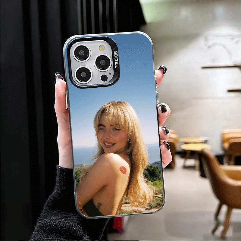 CR66 S-Sabrina C-Carpenter Soft Phone Case for iPhone 15 16 17 Pro Max 17Air 16E 14 Plus 13 12 Mini Shockproof Cover Back Shell