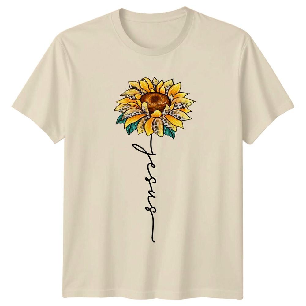 Jesus Sunflower Christian Faith TShirt For Men Women Religion Unisex T-Shirt S