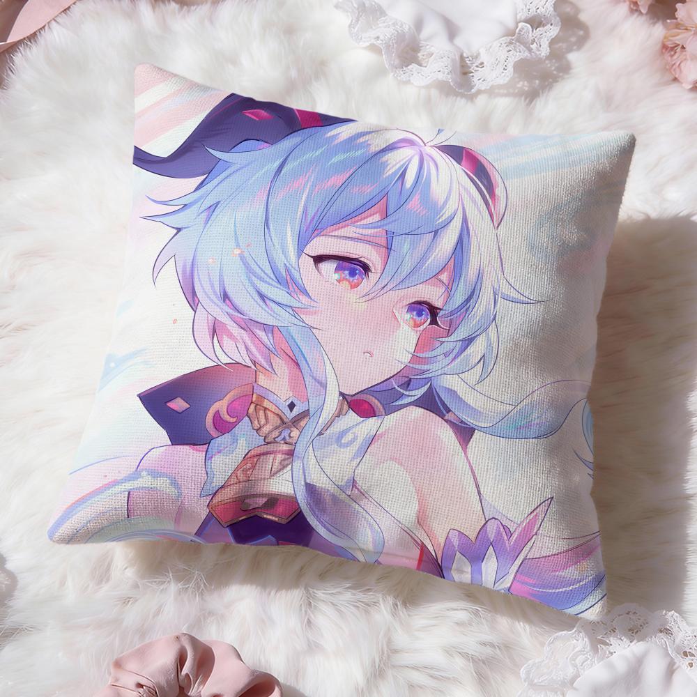 Ganyu Genshin Impact Cushion Cover Premium Comfort Reversible Pillow Cove -Two in One Design for Any Room & Car Interior