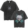 Vintage Washed Anime Hunter X Hunter Killua Zoldyck Tshirt Mens Fashion Short Sleeve T Shirt Cotton Casual Oversized Tshirts