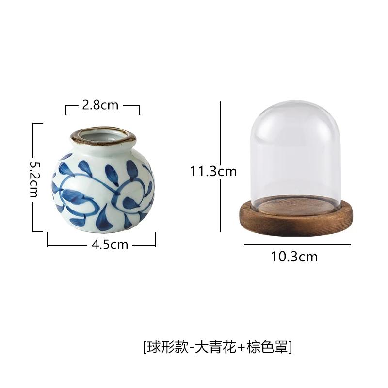 Chinese Ceramic Toothpick Jar Retro Toothpick Tube with Cover Creative Floss Cotton Swab Box Storage Box Set Home Decoration