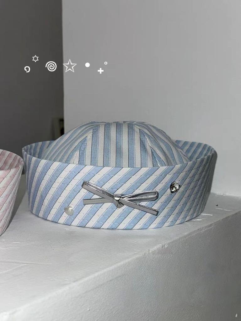 Liebe Blitz Diamant Schleife Matrosenhut Japanisch jk süß und niedlich Gesicht kleine Krempe Marine Stil Baskenmütze Kinder