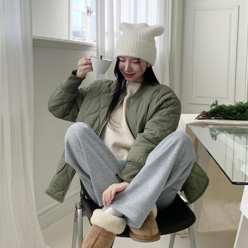 Mujibini knit winter hat folded borakashi women s hat ivory