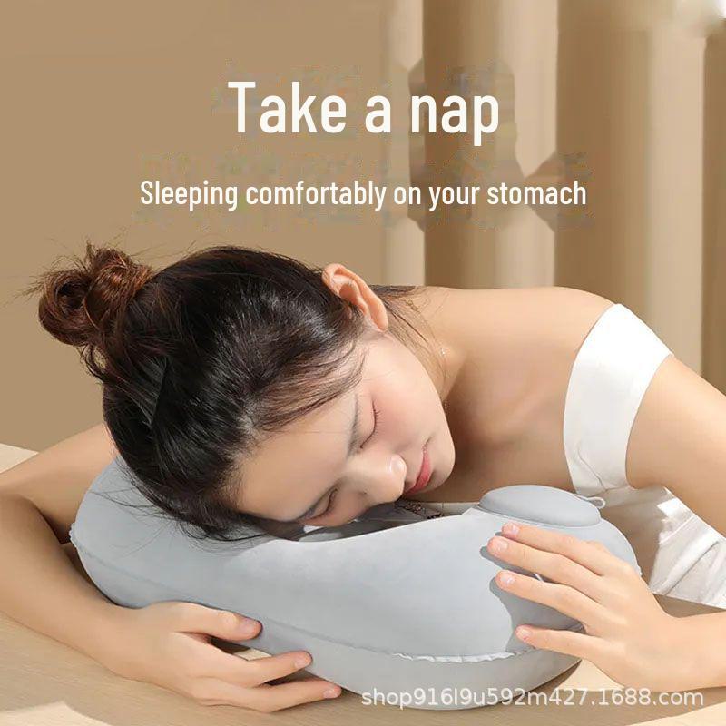 Inflatable U-Shaped Neck Pillow for Travel, Work, or Home
