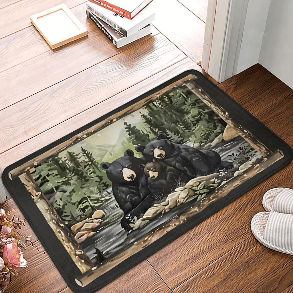 Psychedelic 3D Snow Wolf Animal Floor Door Bath Kitchen Mats Anti-Slip Indoor Wolf Lover Doormat Toilet Entrance Carpet Rug