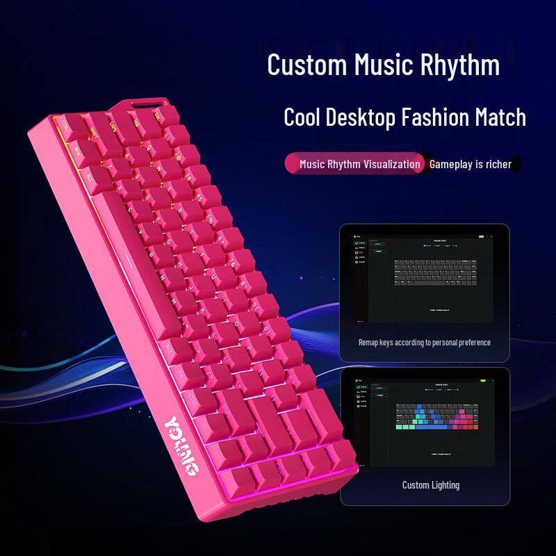 Y-FRUITFUL K68 Tri-Mode RGB Hot-Swappable Mechanical Keyboard