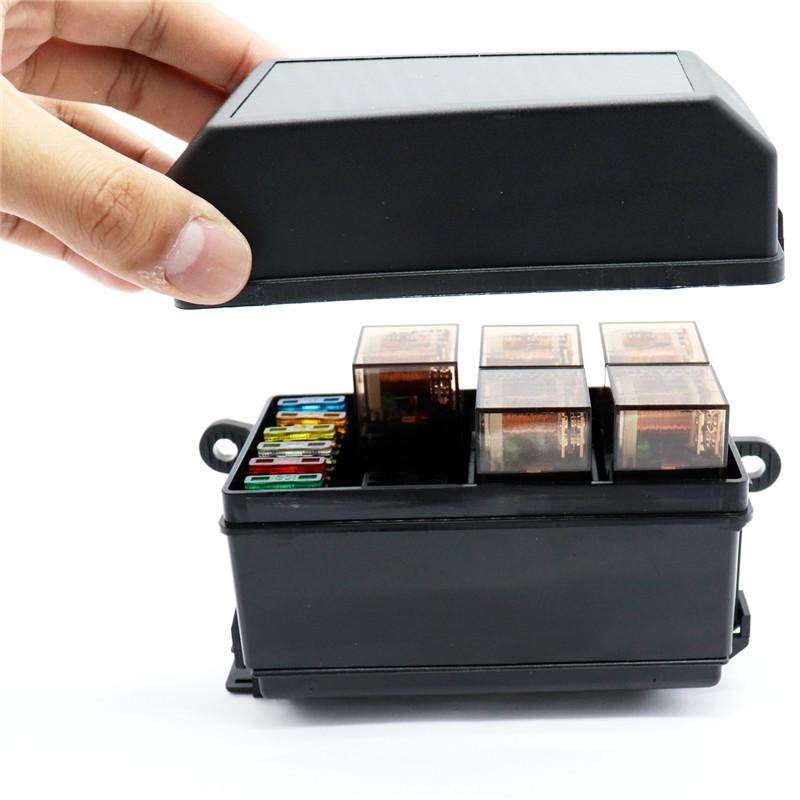 Car Fuse Box DC12V 24V 40A 6 Relay 5way Block for Gondola Car Trunk Safe Full Set Car Motorcycle Fuse Box Mini Fuse Holder