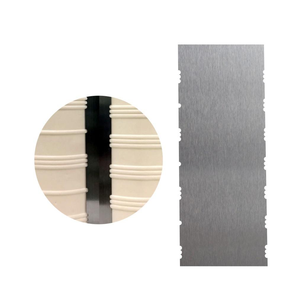 Скребок для торта из нержавеющей стали, большой двусторонний скребок с узором и полосками по краям, более гладкий скребок, расческа для украшения торта