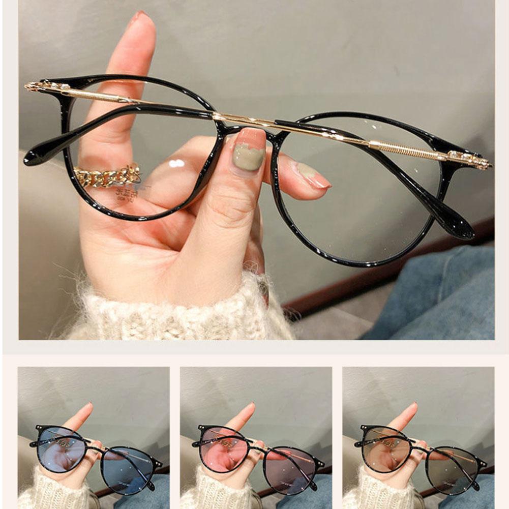 Color Changing Anti Blue Light Glasses Circular Glasses Frame Comfortable Outdoor Sunglasses For Women