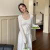 Hollow Lace Button Bow Crew Neck Small Cardigan Waist Lace-up Top Women's Spring New Top