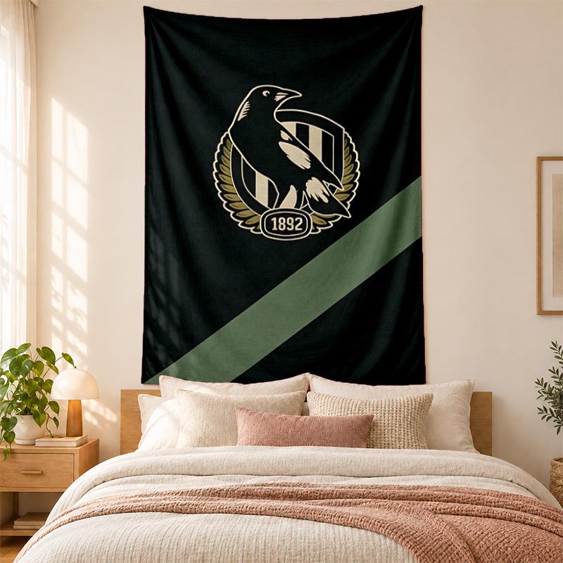 Collingwood Football Club Wandteppich hohe Qualität zur Dekoration von Wohnzimmer Schlafzimmer Studentenwohnheim Wänden ideal als Schlafzimmer Wandkunst oder Weihnachtsgeschenk