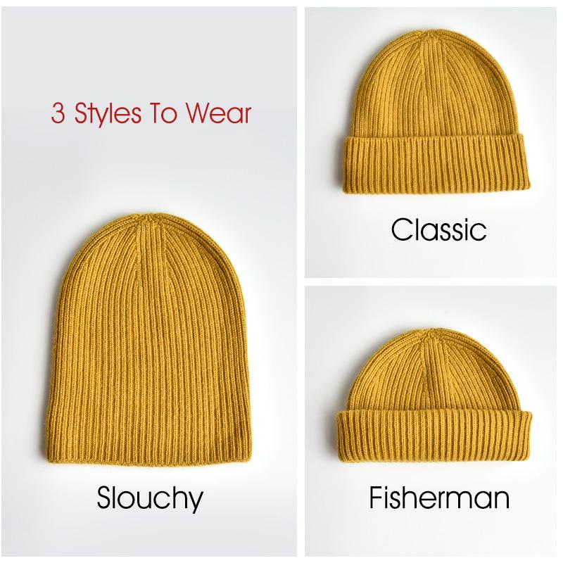 Custom Winter Wool Knitted Beanie for Women Men Unisex Warm Cuff Beanie High Quality Plain Beanies Factory